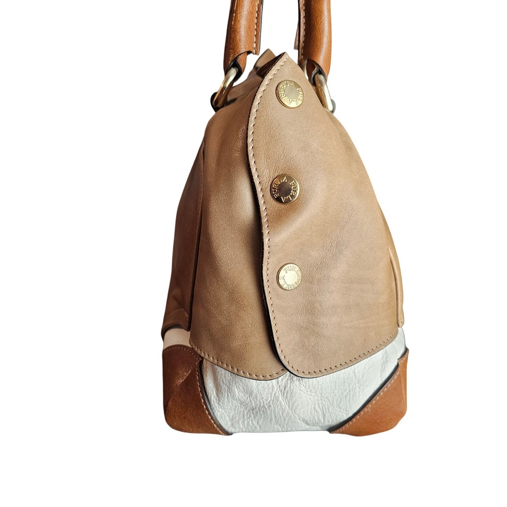 Furla Tri Color Leather Popper Colour Block Satchel - Picture 4 of 12